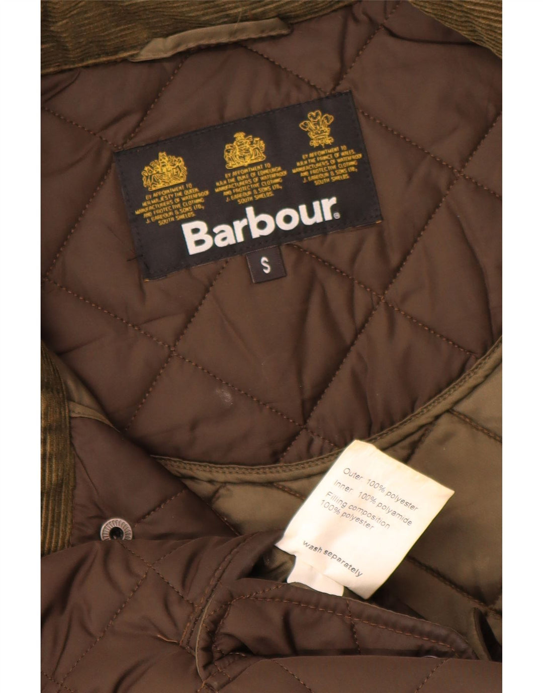 Jachetă matlasată pentru bărbați Barbour UK 36 Poliester maro mic