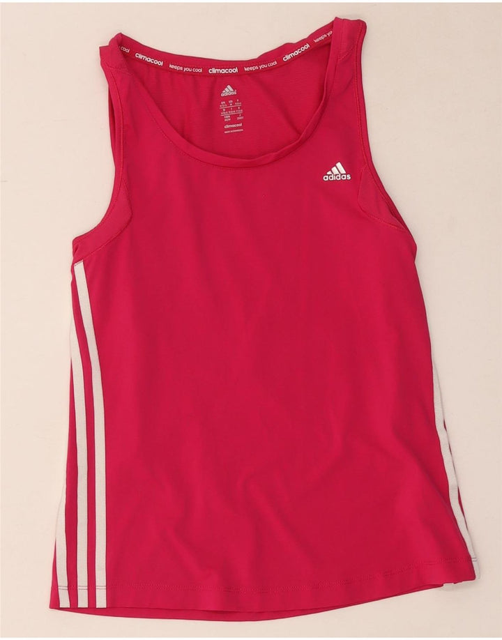 Vest Top Climacool pentru femei Adidas UK 12/14 Medium Pink Poliamidă
