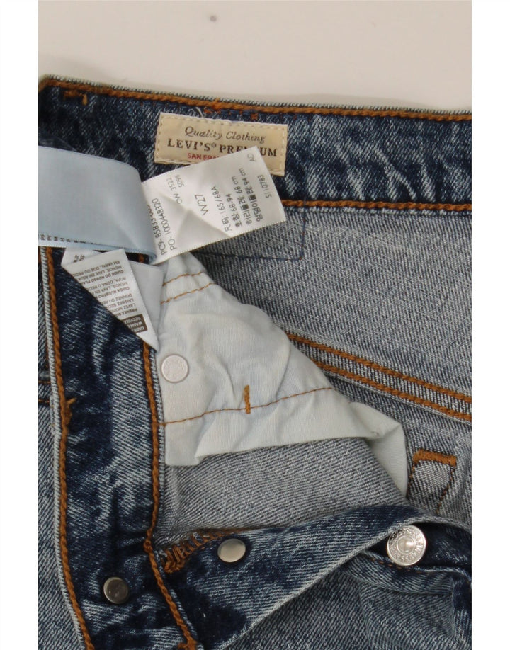 Pantaloni scurți Levi's pentru femei 501 distressed denim W27 Small Blue Bumbac