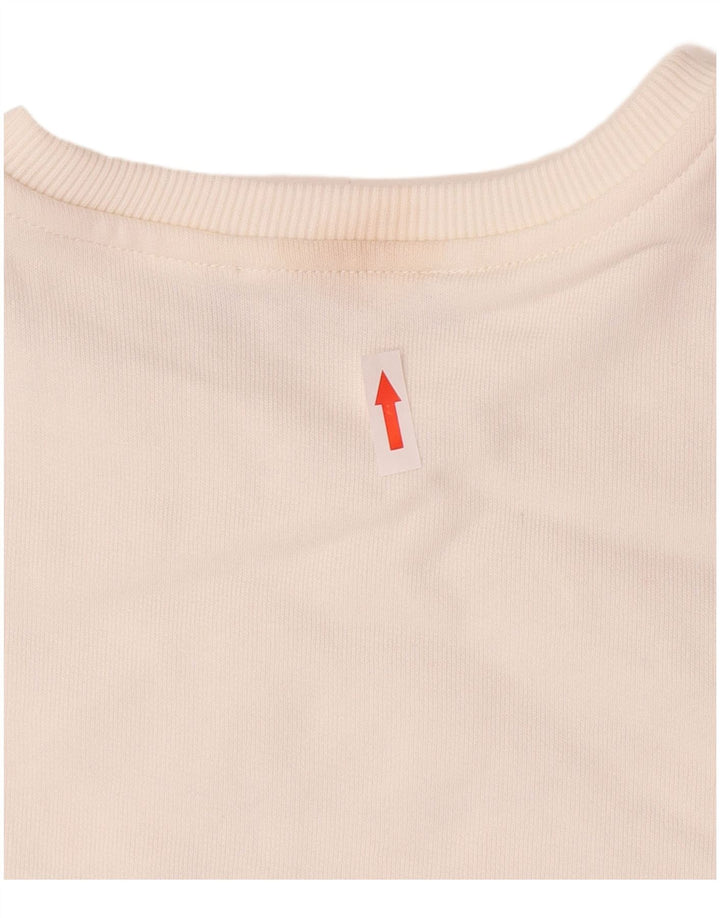 ALVIERO MARTINI Pulover cu grafic pentru femei UK 14 Bumbac alb mediu