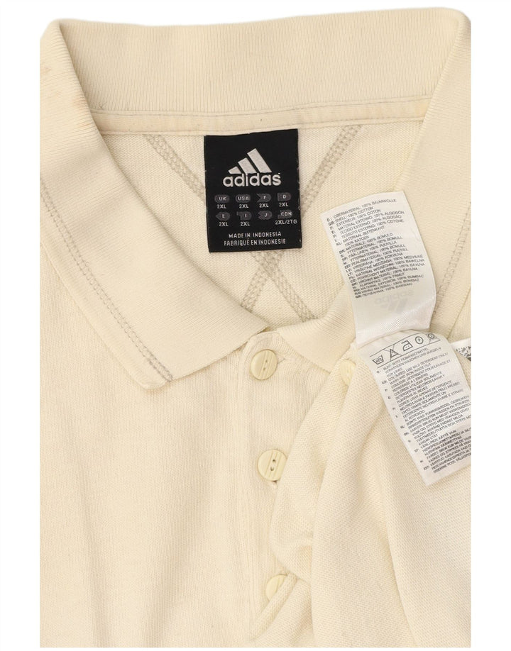 Tricou polo ADIDAS pentru bărbați, bumbac alb 2XL