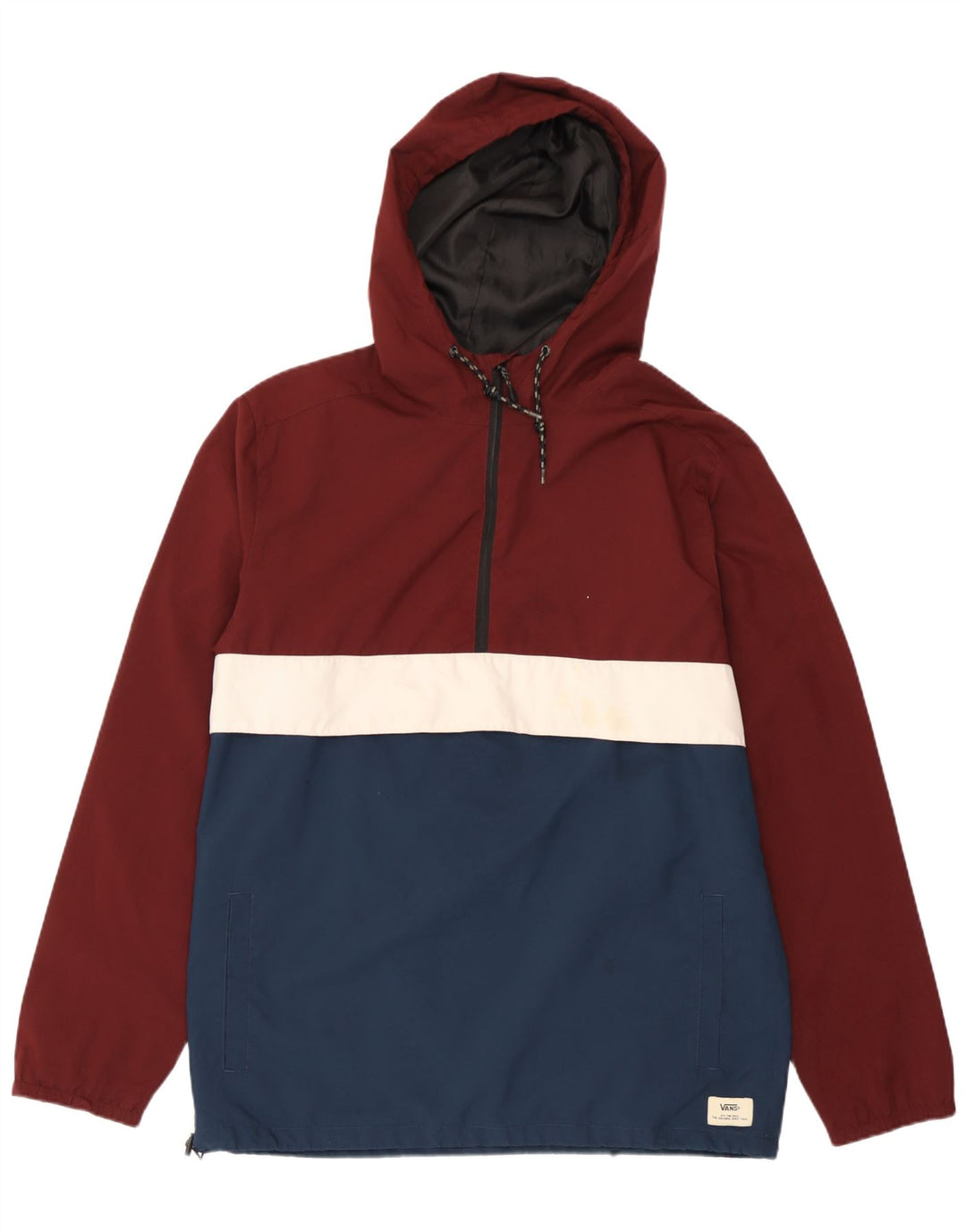 Jachetă de ploaie cu glugă pentru bărbați Vans UK 38 Medium Burgundy Colorblock
