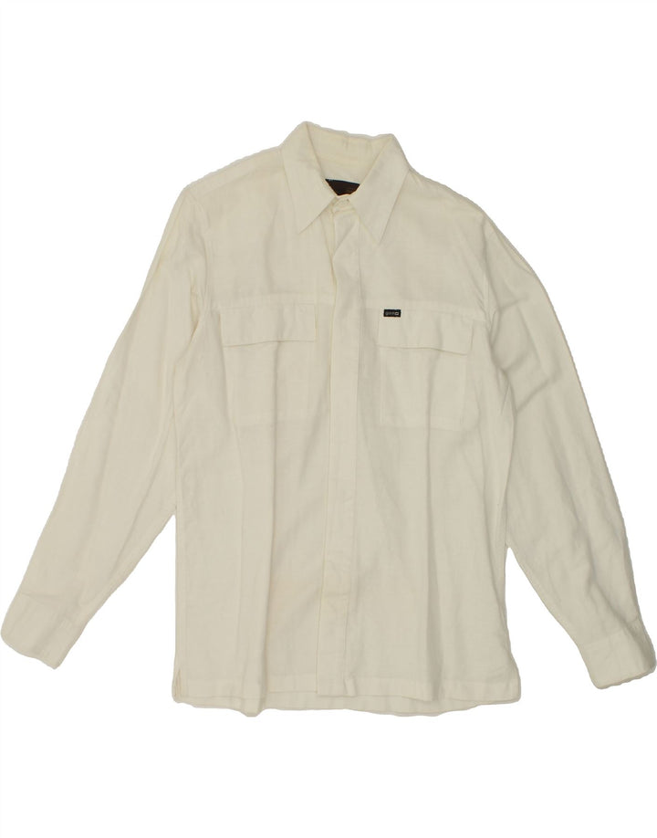 GAS Mens Shirt Small Off White Linen Vintage Gas and Second-Hand Gas from Messina Hembry 