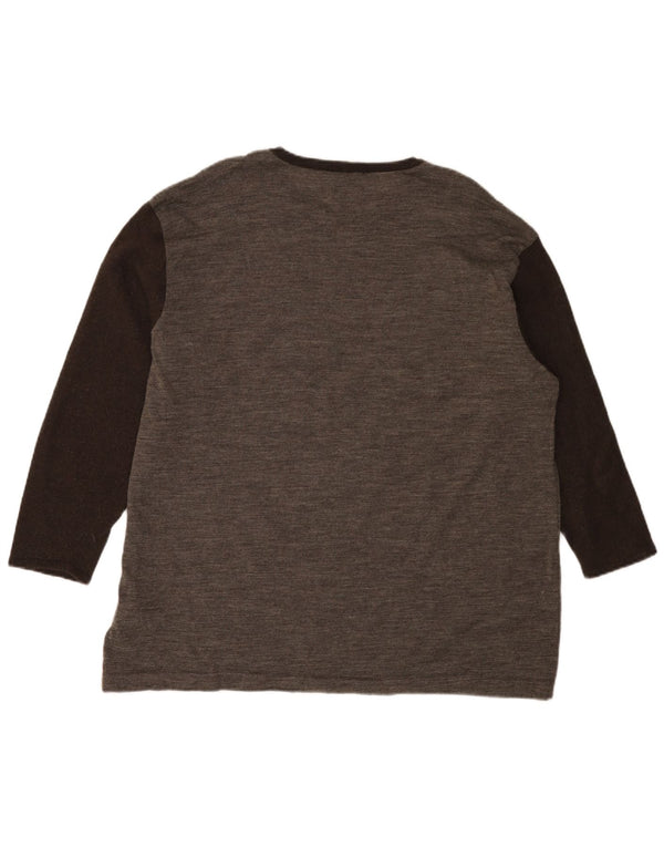 Eddie Bauer Pulover pentru damă cu gât de barcă UK 18 XL Gri Colorblock