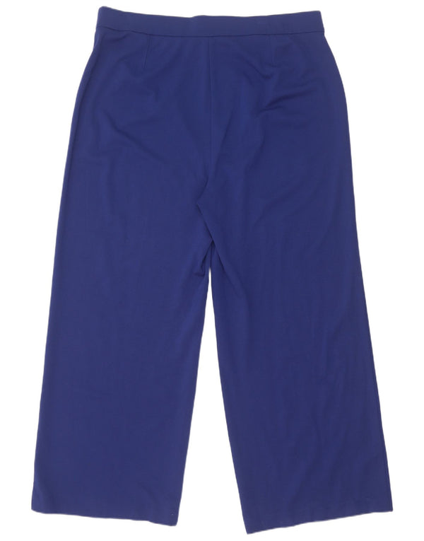 Pantaloni de trening pentru femei Marks & Spencer cu picioare largi UK 20 2XL Blue Viscose