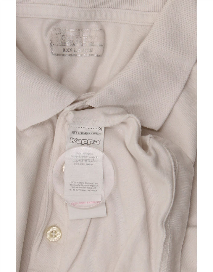 Cămașă polo KAPPA pentru bărbați, bumbac alb 3XL