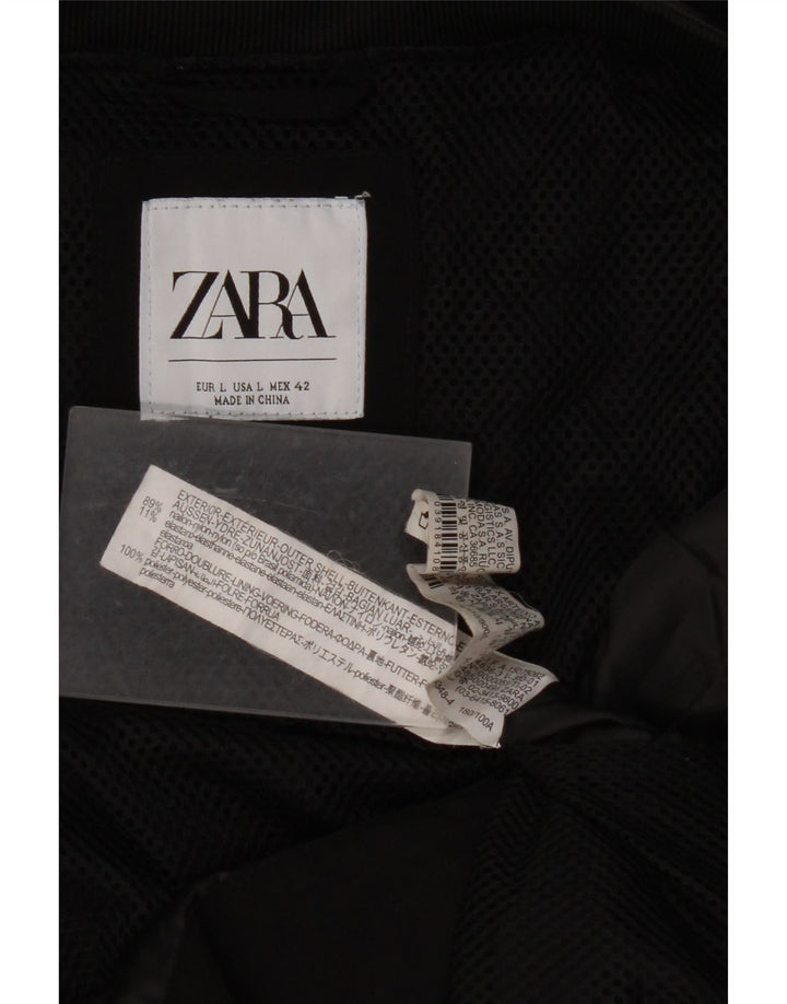 Bomber pentru bărbați ZARA UK 40, mare, negru, nailon