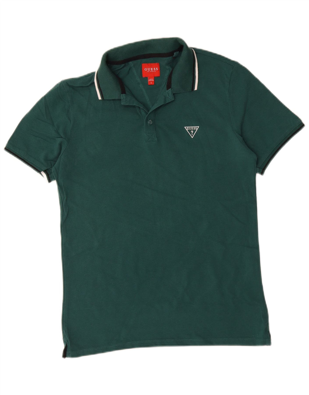 Tricou polo Guess pentru bărbați, bumbac verde mic