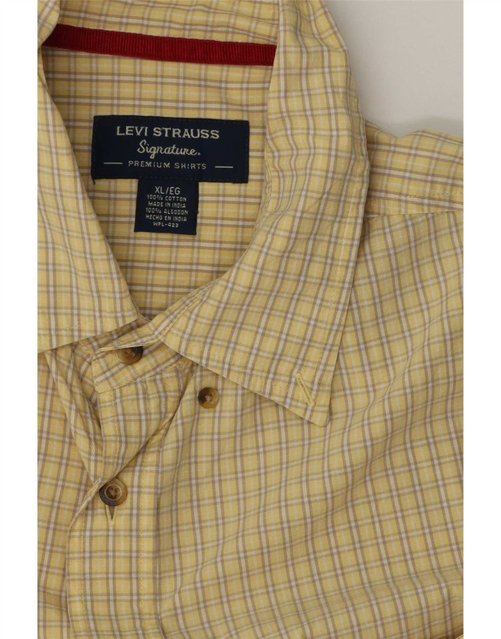Cămașă cu mânecă scurtă pentru bărbați Levi's XL, bumbac vichy galben