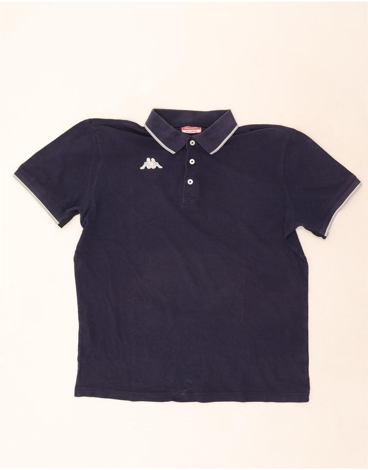 Cămașă polo pentru bărbați Kappa XL bleumarin cu dungi