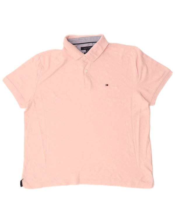 Tricou polo personalizat pentru bărbați Tommy Hilfiger, bumbac roz mare