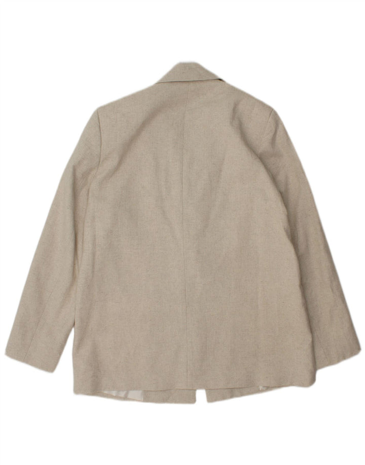 Jachetă Blazer pentru femei Zara, cu 1 nasture, UK 14 Medium Bej Acetat în oase