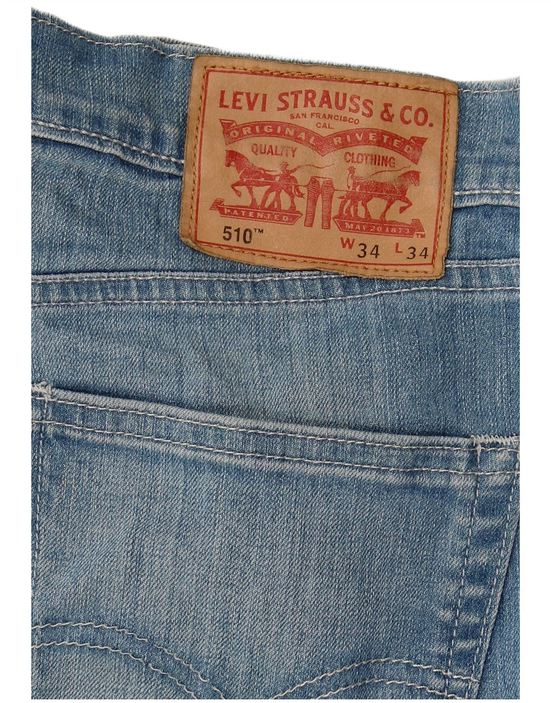 Jeans skinny pentru bărbați LEVI'S 510 W34 L34 Bumbac albastru