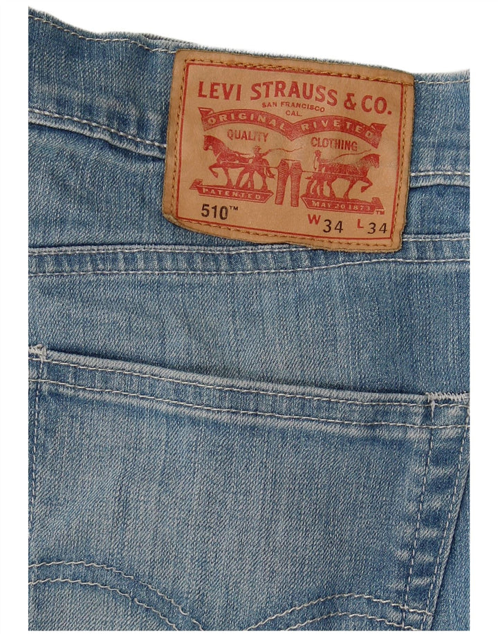 Jeans skinny pentru bărbați LEVI'S 510 W34 L34 Bumbac albastru