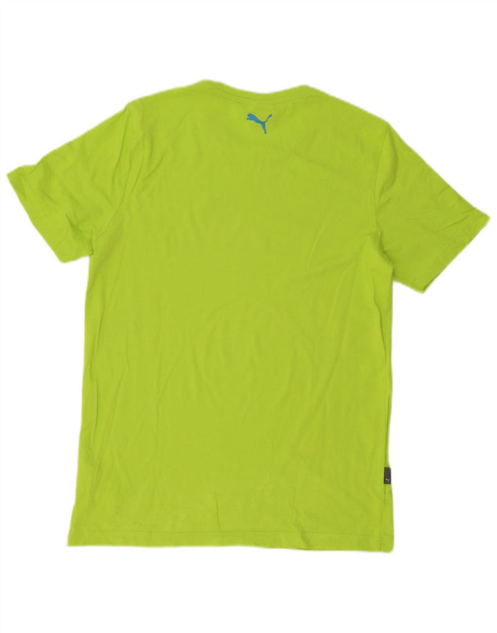 Tricou cu grafic Puma pentru bărbați Top din bumbac verde mediu