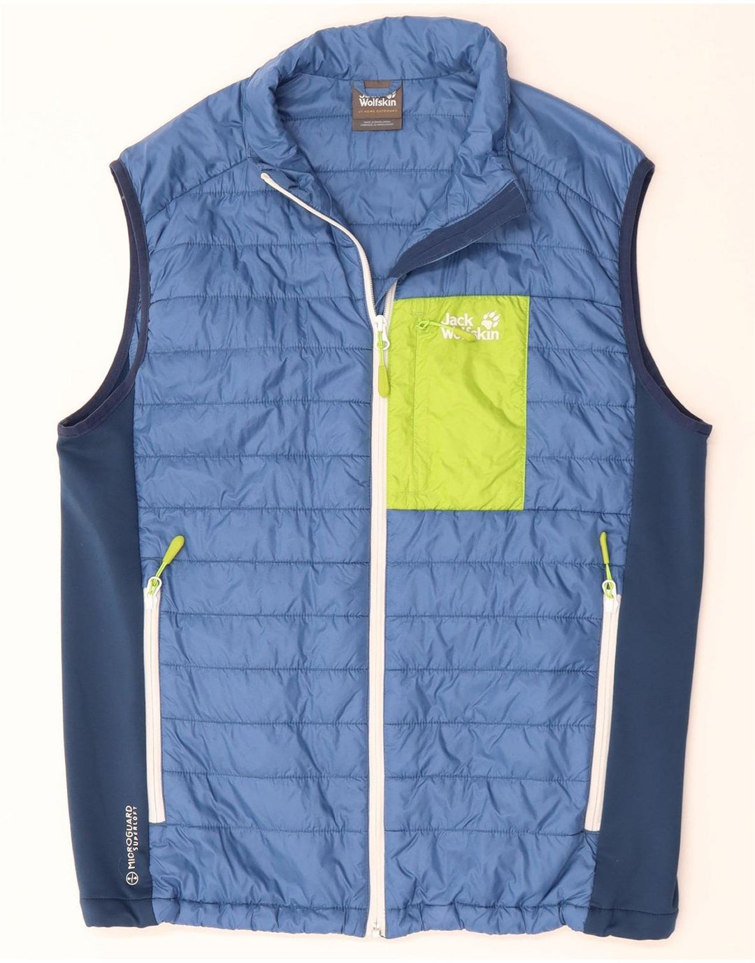 JACK WOLFSKIN Gilet căptușit pentru bărbați UK 40, mare, albastru, poliester color bloc