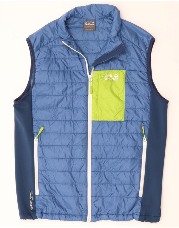 JACK WOLFSKIN Gilet căptușit pentru bărbați UK 40, mare, albastru, poliester color bloc