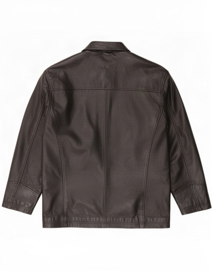 Jachetă de piele vintage pentru bărbați UK 40 Large Black