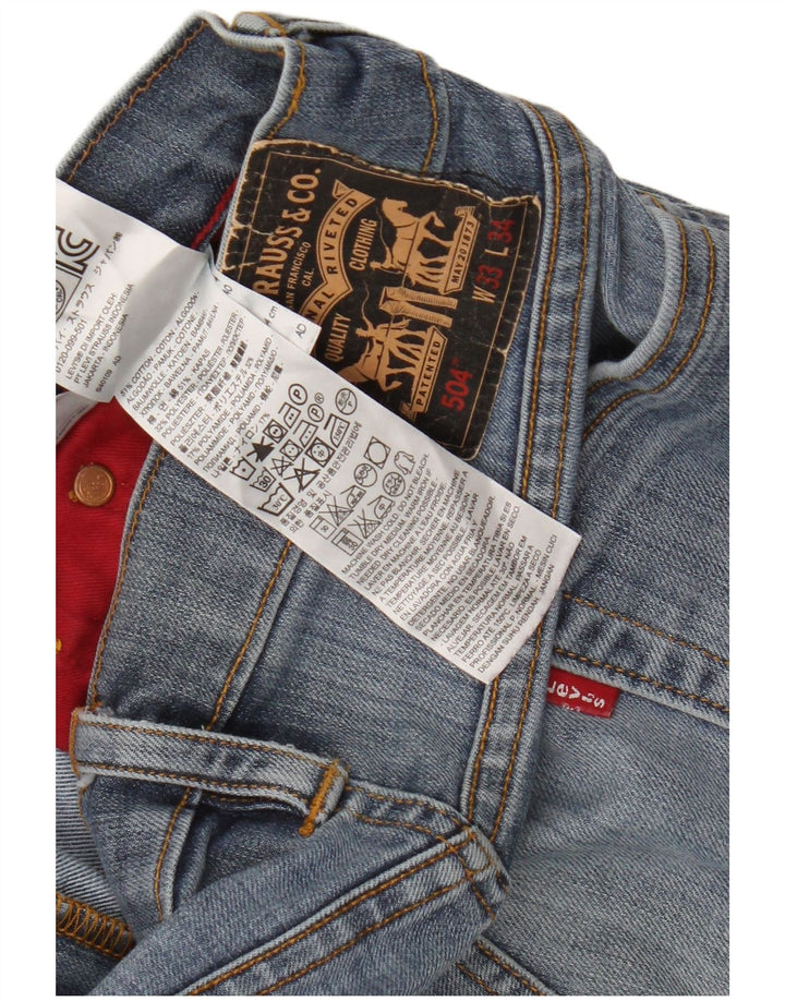 Blugi drepti pentru bărbați Levi's 504 W33 L27 Bumbac albastru