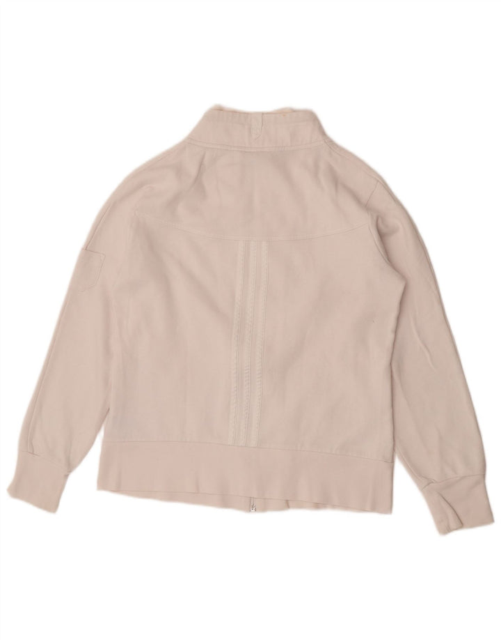Jachetă de top pentru trening Adidas pentru femei UK 16, mare, alb, bumbac