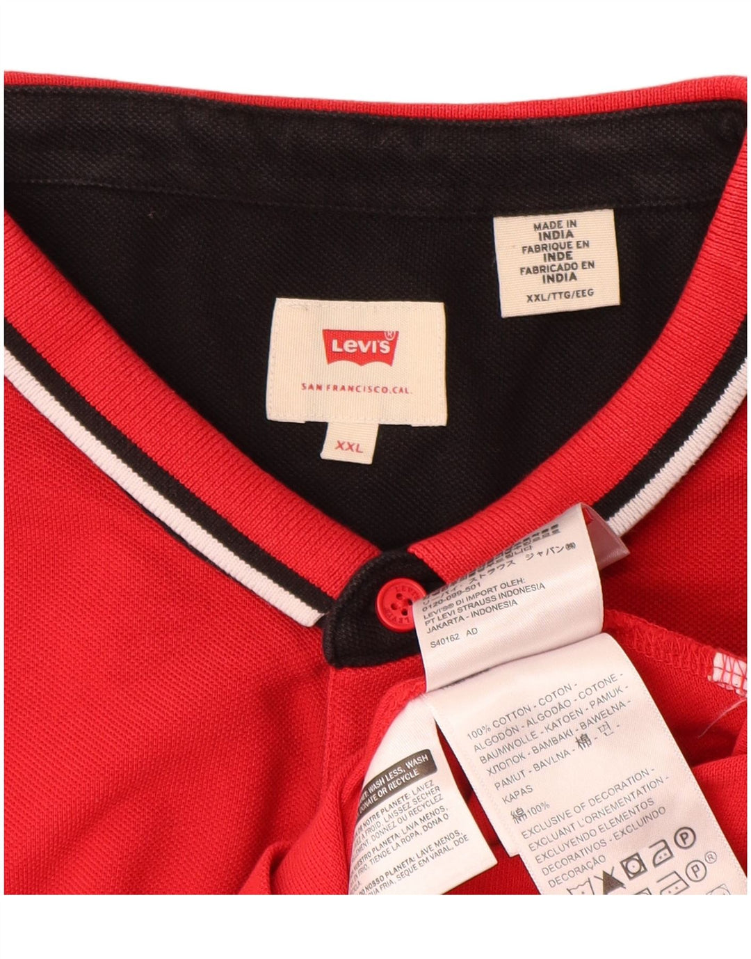 Tricou polo pentru bărbați Levi's 2XL bumbac roșu
