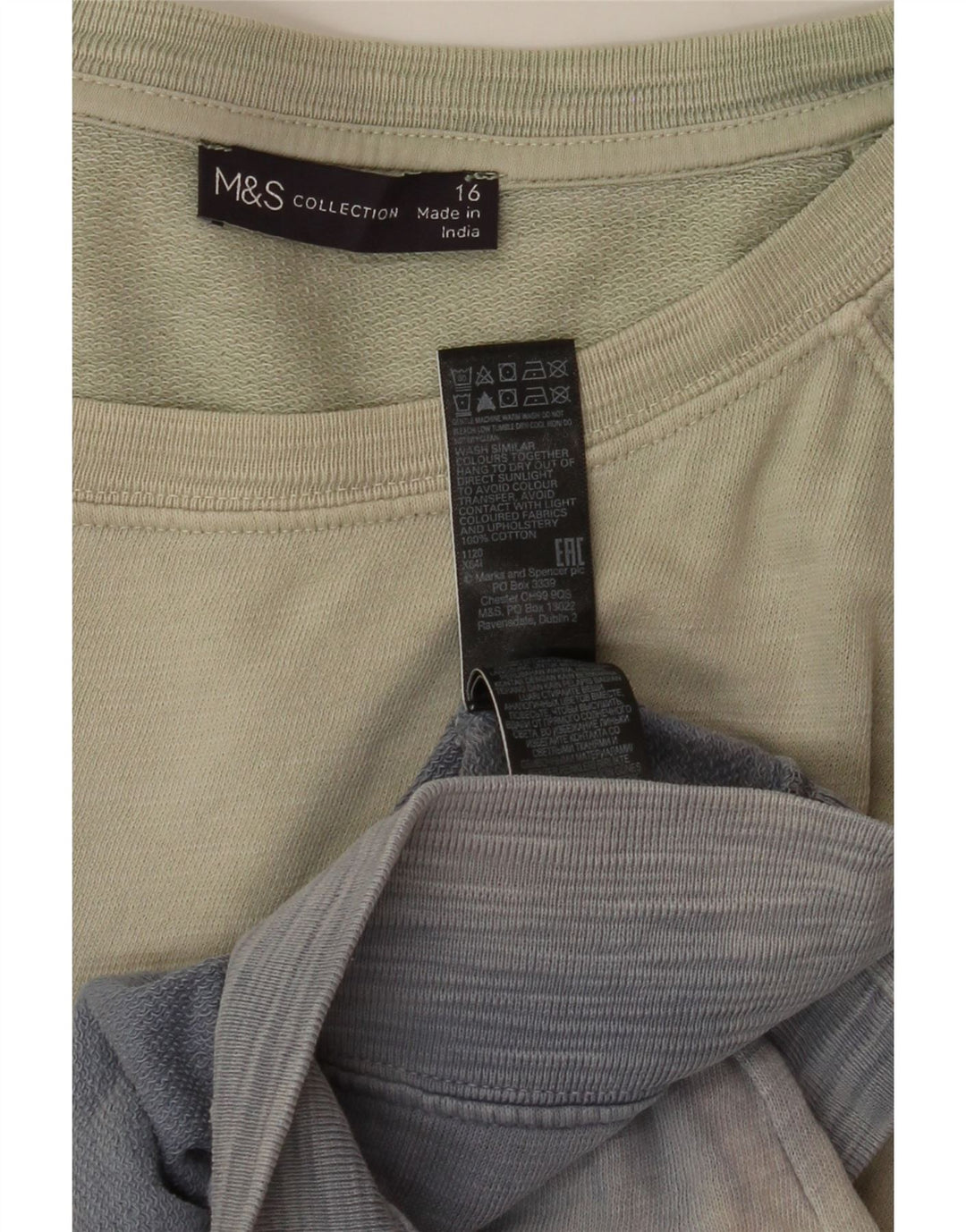 MARKS & SPENCER Womens Tie Dye Sweatshirt Jumper UK 16 Large  Blue Vintage Marks & Spencer and Second-Hand Marks & Spencer from Messina Hembry 