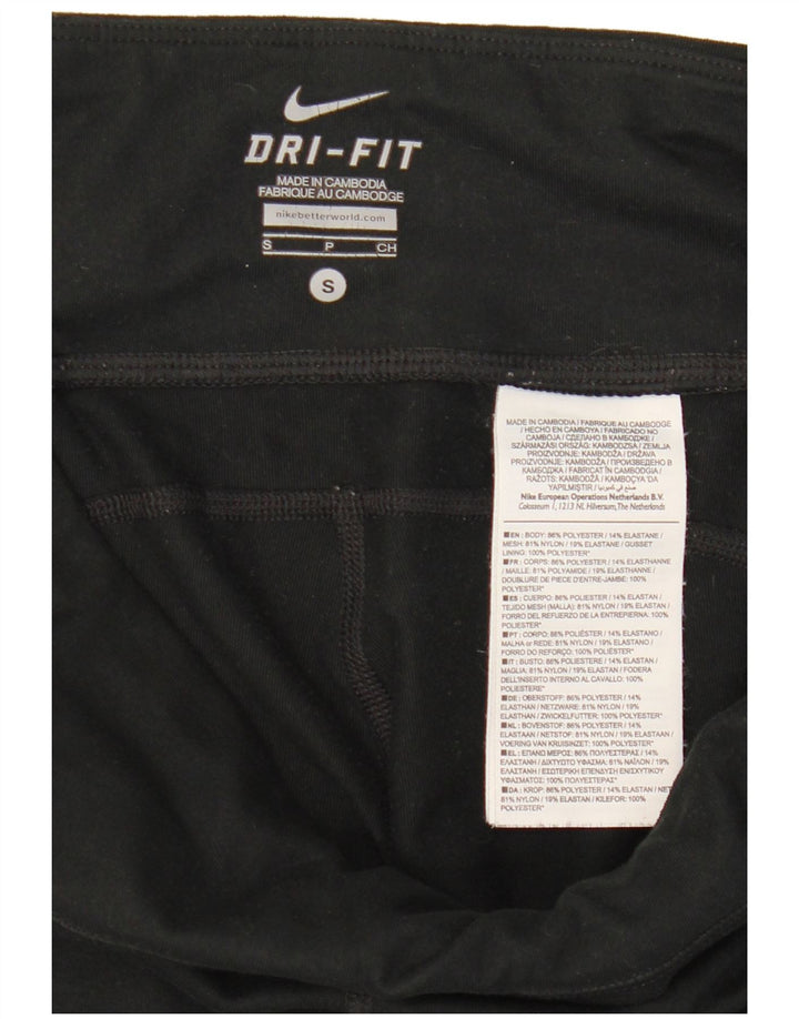 Leggings capri Nike Dri Fit pentru femei UK 10 Poliester negru mic