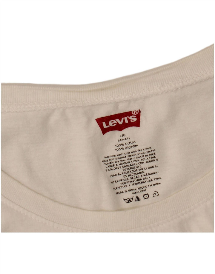 Tricou pentru bărbați LEVI'S Top UK 42/44 Mare Bumbac alb