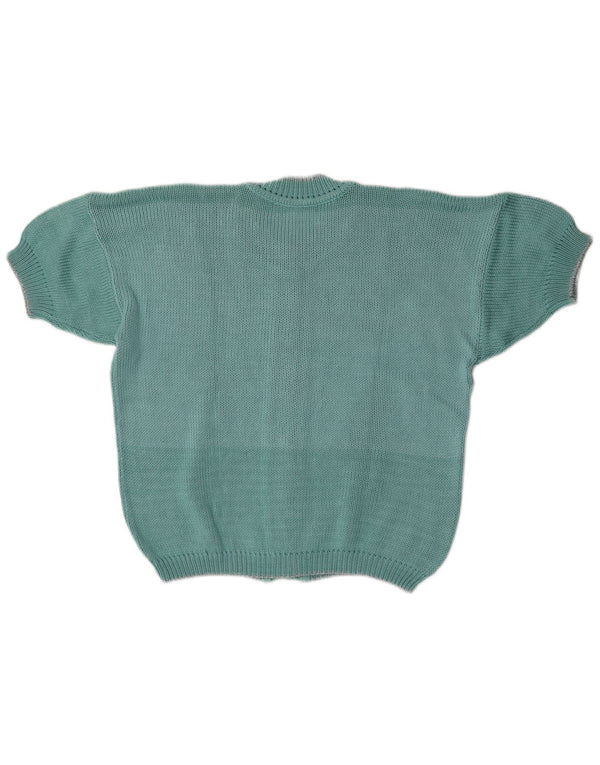 Cardigan vintage cu mânecă scurtă pentru femei UK 16 Large Green
