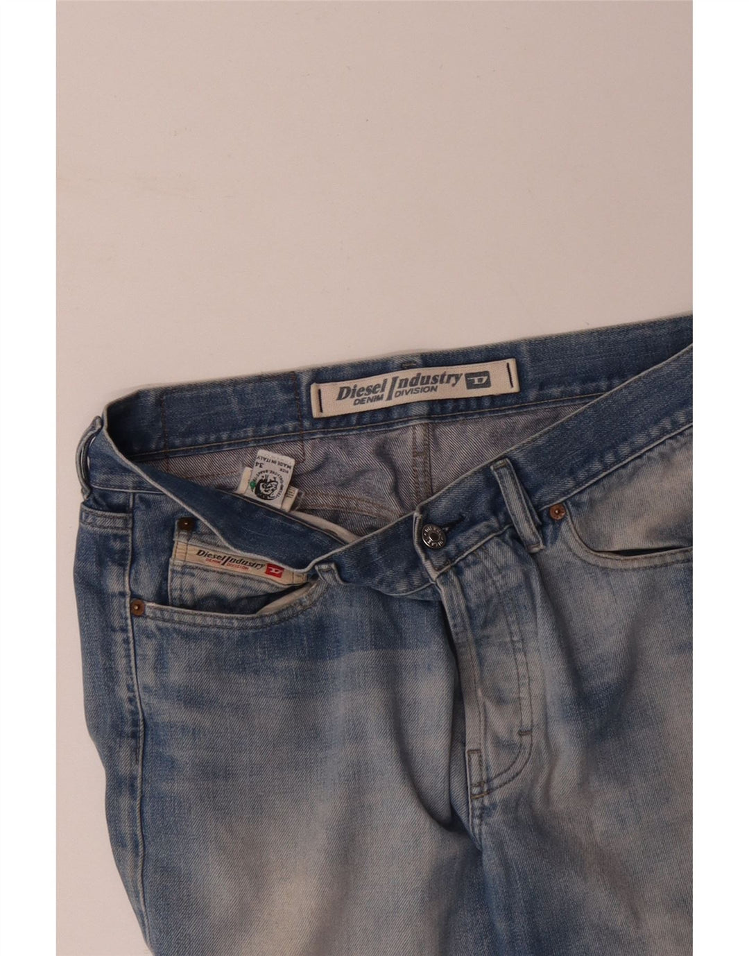 DIESEL Blugi Drepți Bărbați W34 L31 Bumbac Albastru