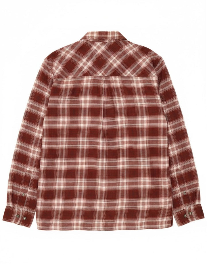 Cămașă de flanel pentru bărbați Jack Wolfskin XL, bumbac cu carouri burgundă
