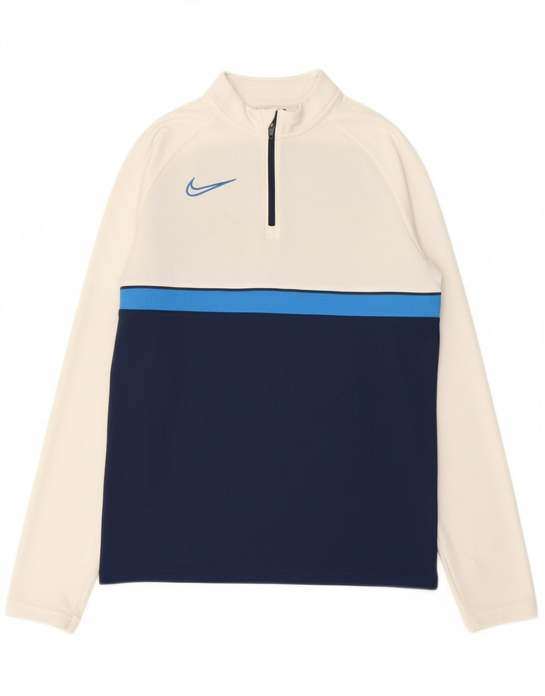 NIKE Boys Dri Fit Pullover Tracksuit Top 12-13 Years Large  White