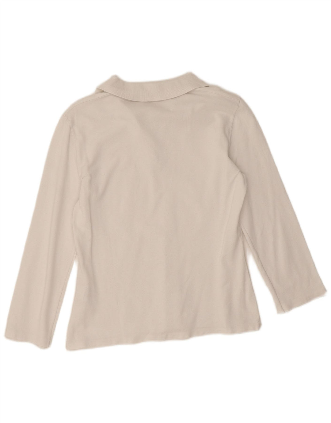 Tricou polo cu mânecă lungă pentru femei Benetton UK 12 Medium White