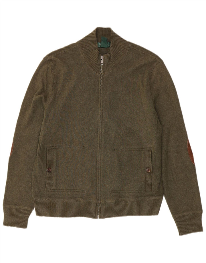 Pulover cardigan pentru femei Ralph Lauren UK 14 Medium Khaki Bumbac