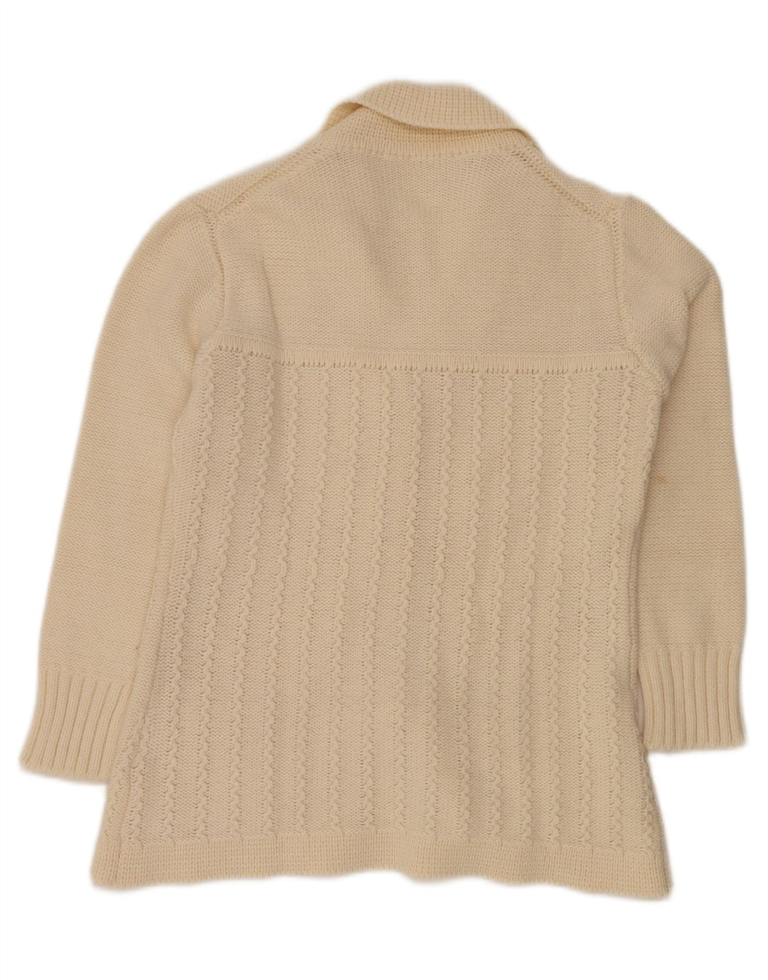 VINTAGE Womens Cardigan Sweater UK 14 Medium Beige