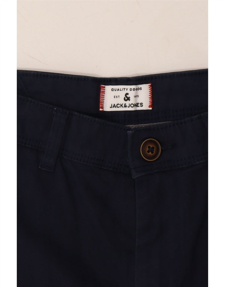 JACK & JONES Mens Chino Shorts Small W29 Navy Blue Cotton Vintage Jack & Jones and Second-Hand Jack & Jones from Messina Hembry 