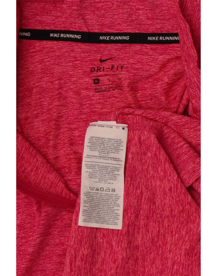 Top de trening Nike pentru bărbați Dri Fit alergare cu fermoar și gât, XL, roz pete
