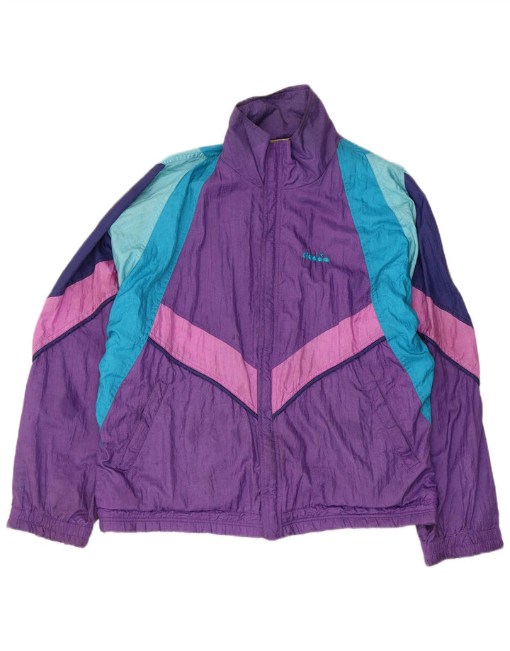 Jachetă de trening pentru bărbați Diadora, mov mediu, poliamidă color bloc