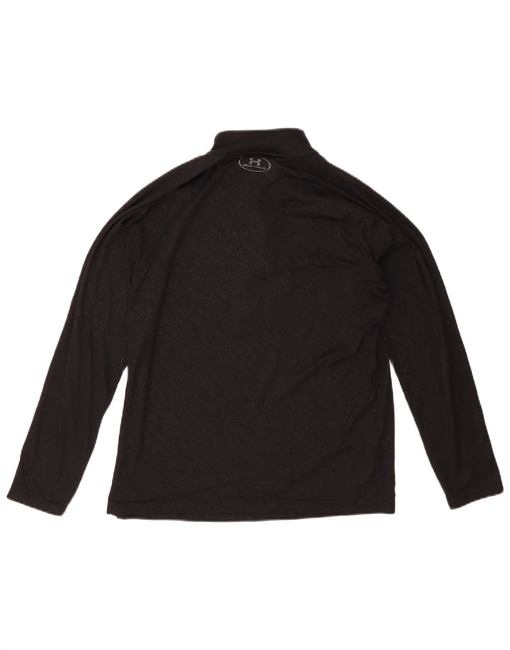 UNDER ARMOUR Mens Zip Neck Pullover Tracksuit Top Small Black