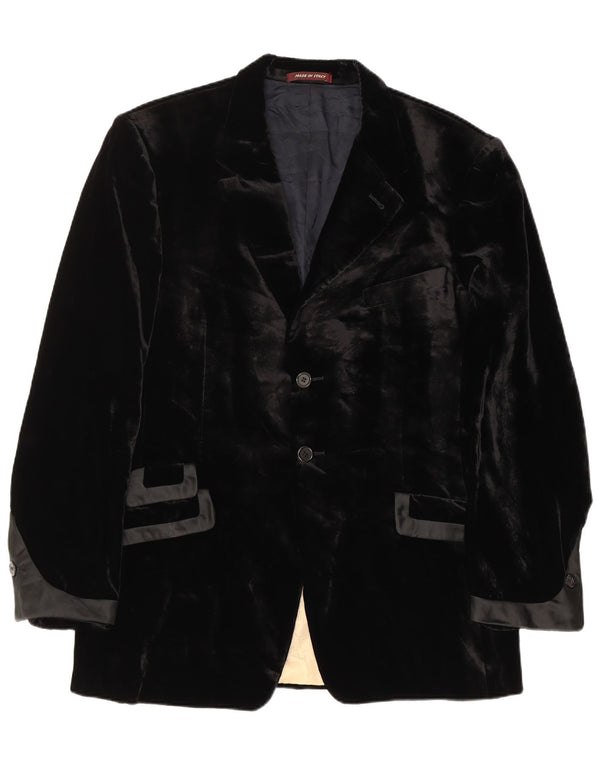 Sacou Paul Smith pentru bărbați din velur cu 2 nasturi, UK 44 2XL, viscoză neagră