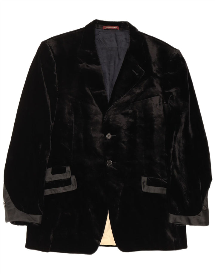 Sacou Paul Smith pentru bărbați din velur cu 2 nasturi, UK 44 2XL, viscoză neagră