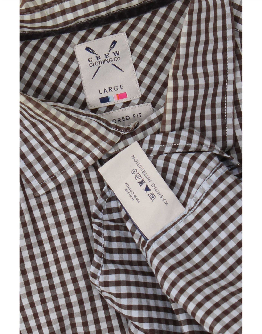 Crew Clothing Cămașă croită pentru bărbați, mare, maro, din bumbac