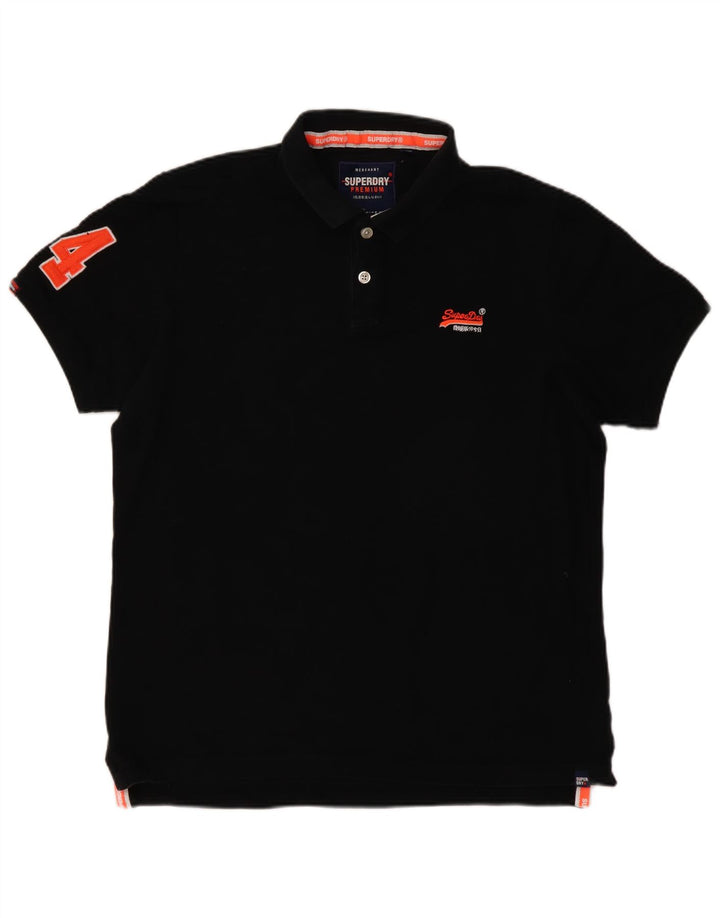 Tricou polo grafic pentru bărbați Superdry 3XL, bumbac negru