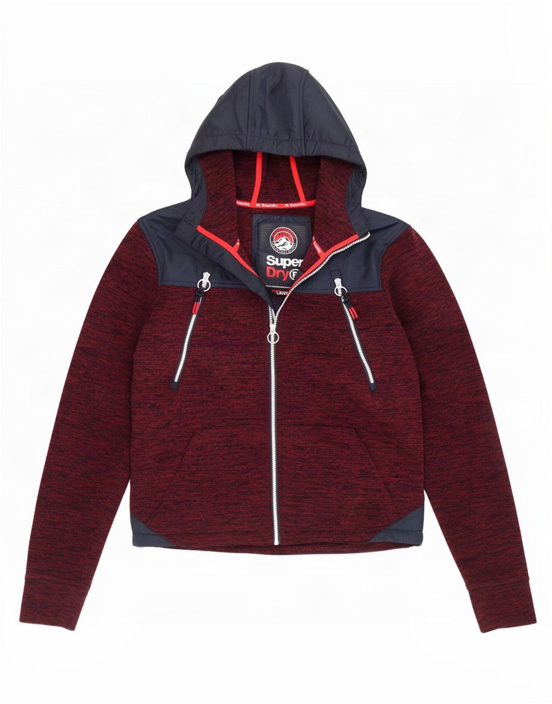 Pulover Superdry pentru bărbați, cu fermoar, din poliester color-bloc