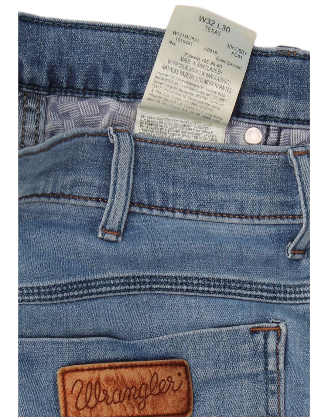 WRANGLER Blugi drepte pentru bărbați Texas W32 L30 Bumbac albastru