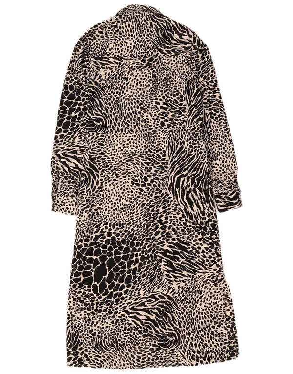 Rochie cămașă cu mânecă lungă pentru femei Warehouse UK 6 XS Negru Animal Print
