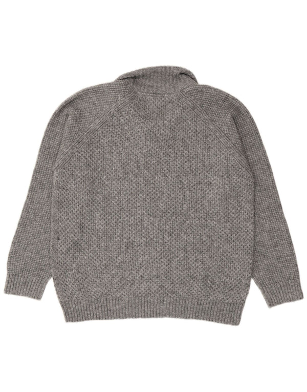 Pulover pentru bărbați Marks & Spencer, cu formă regulată, cu fermoar și gât, XL, gri acrilic