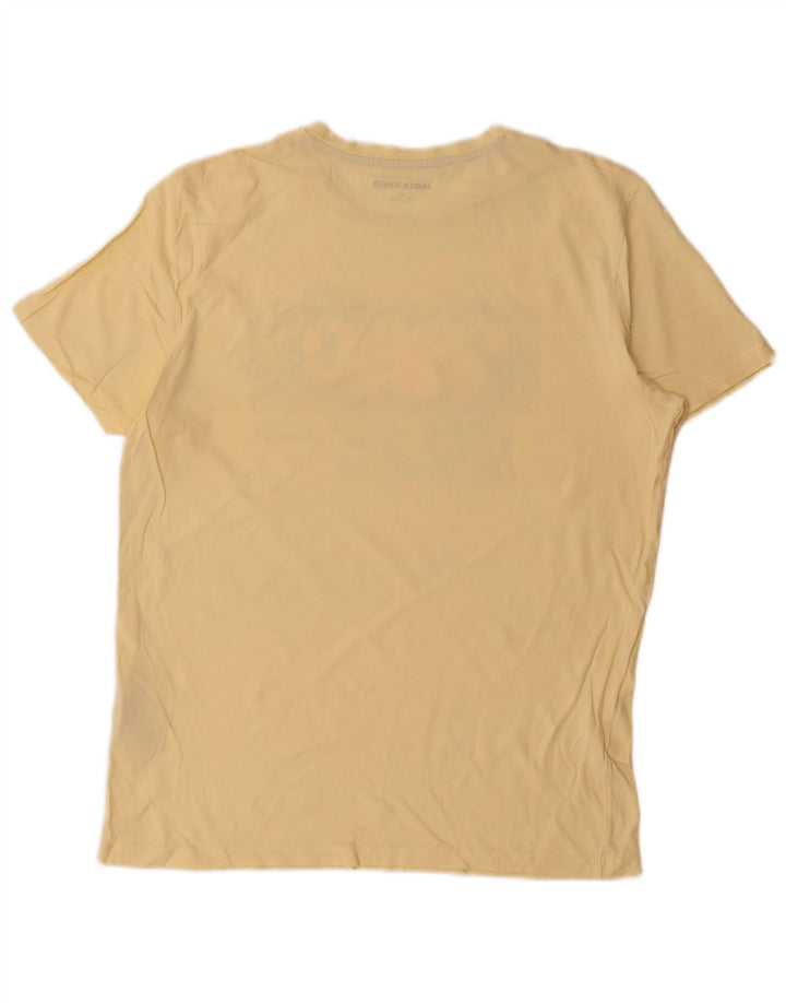 Tricou grafic Jack & Jones pentru bărbați Top din bumbac galben mediu