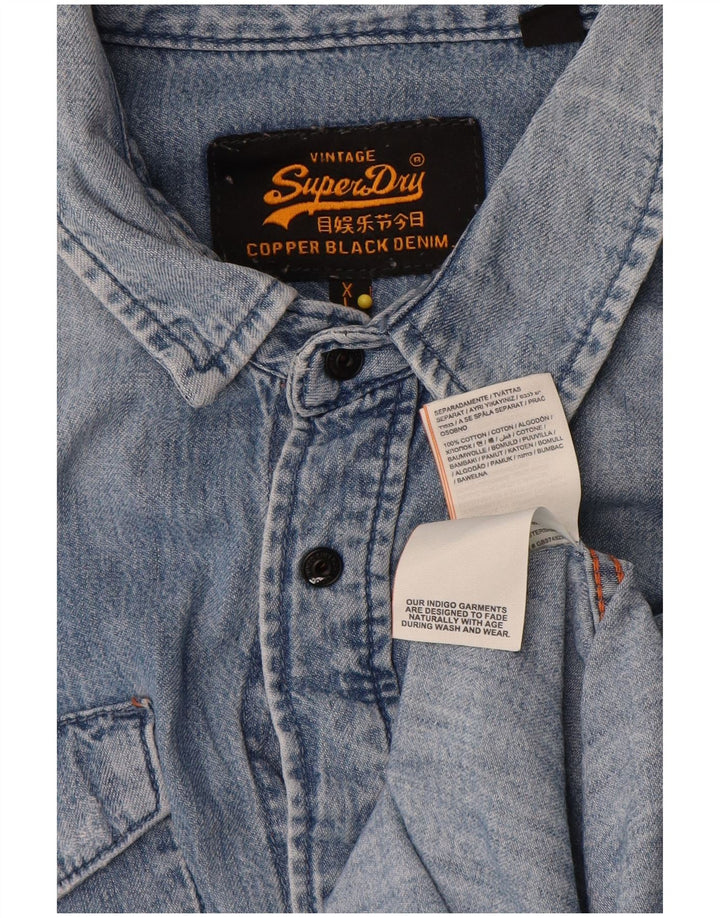 Cămașă de blugi pentru bărbați Superdry XL, bumbac albastru