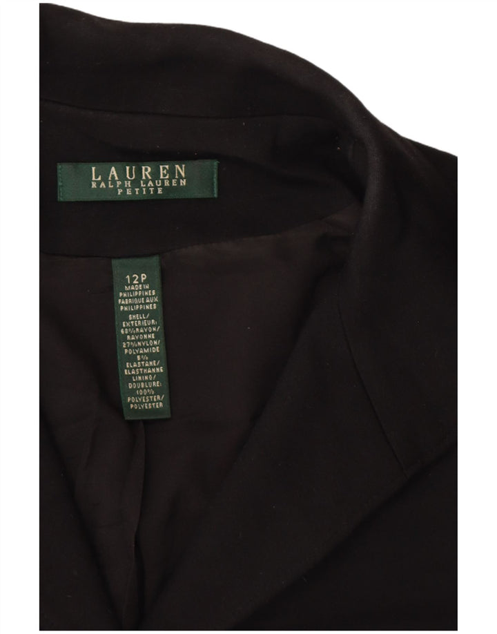 Jachetă pentru femei RALPH LAUREN Petite Crop cu 5 nasturi, US 12, mare, neagră